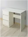 Стол компьютерный, письменный с тумбой, офисный, для ноутбука, туалетный в спальню, гостиную, детскую Олмеко 49.11 (белый)