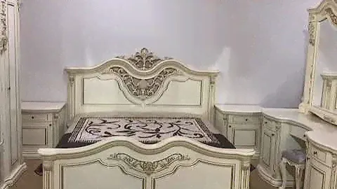 Спальня Габриэлла с 4 дверным шкафом Крем глянец Эра мебель.