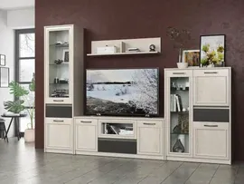 Гостиная Олмеко Лиана 1 Ясень Анкор Светлый/Графит